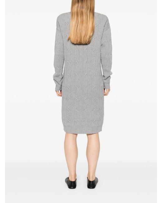 Peserico Gray Lurex Midi Dress