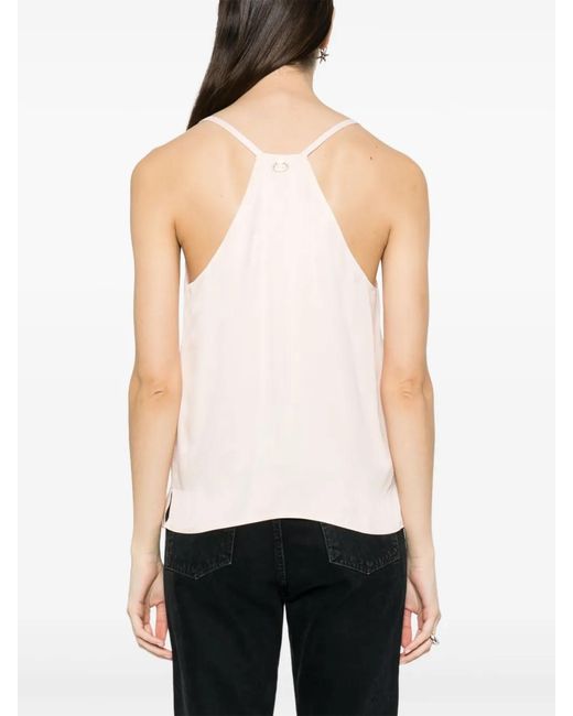 Twinset Pink Sleeveless Satin Top