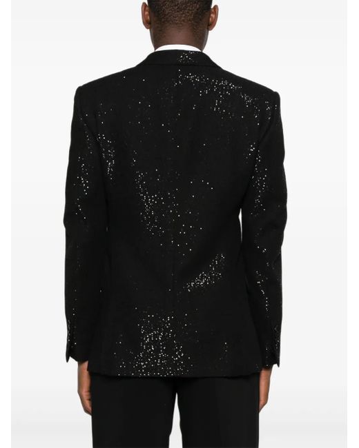 Tom Ford Black Embellished Two-Button Blazer for men