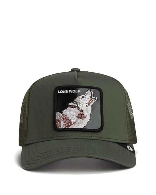 Goorin Bros Black The Lone Wolf Patch Cap Hat for men