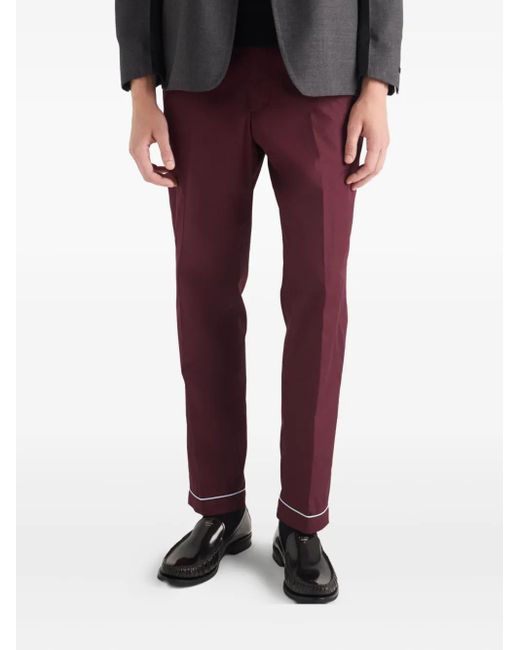 メンズ Prada パイピングトリム トラックパンツ Purple