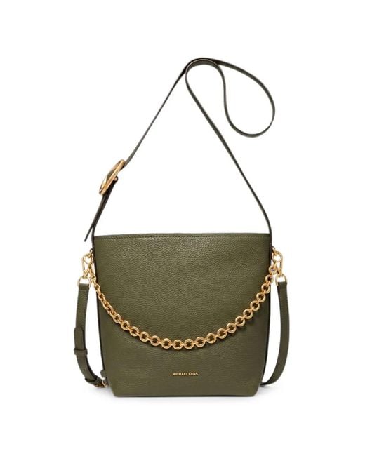 MICHAEL Michael Kors Green Nolita Sm Bucket Messenger Bag With Chain
