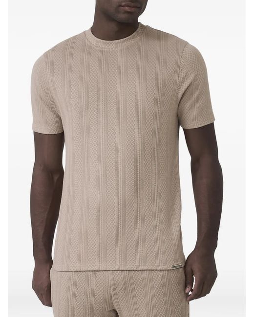 Mauvais Natural Cable-Knit Textured T-Shirt for men