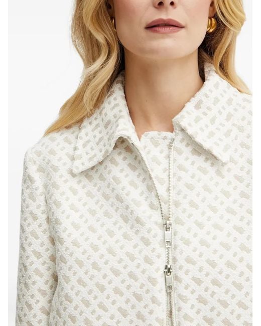 Boss White Cropped-Jacke mit Reißverschluss
