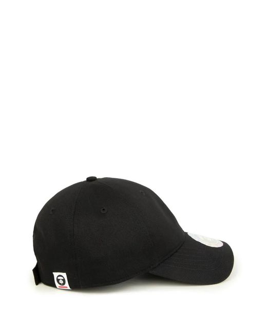 Aape By A Bathing Ape Black Moonface Logo-Patch Cap for men