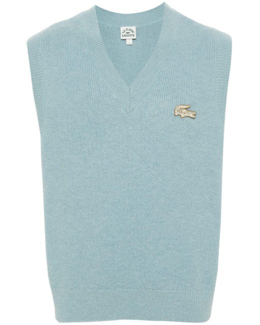 Lacoste Blue X Le Fleur Ribbed-knit Vest for men