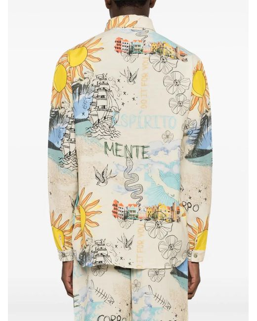 Amir Slama Multicolor Graphic-Print Button-Up Shirt for men