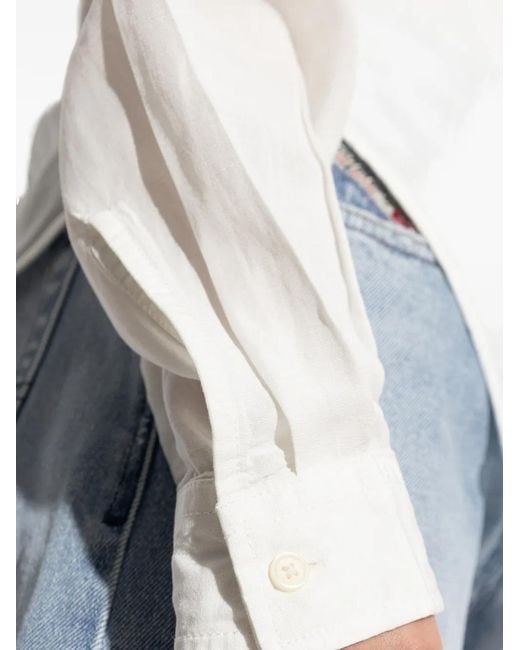 DIESEL White Blouse À Design Cache-Cœur