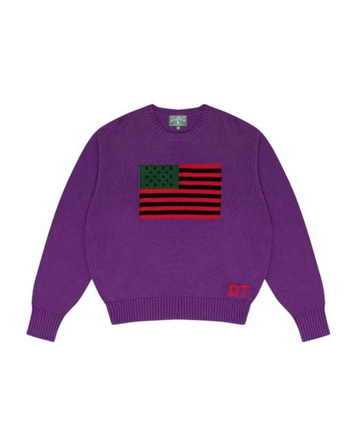 DENIM TEARS 1619 Pan African Flag Sweater in Purple for Men | Lyst
