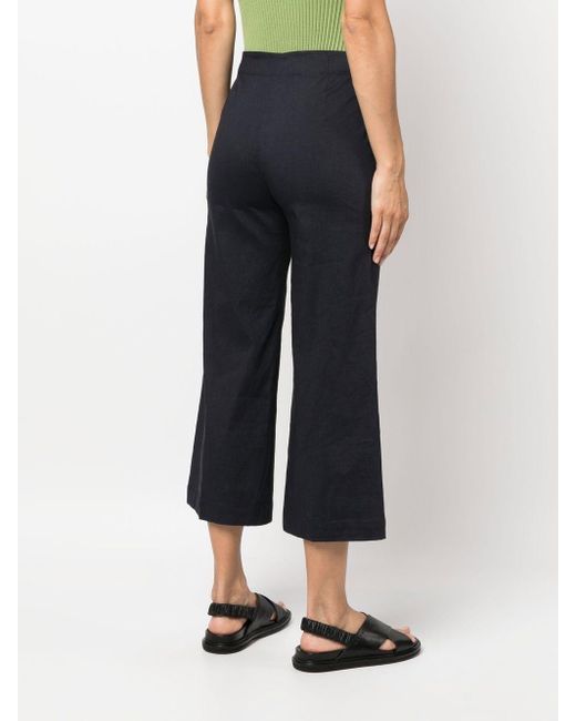 Theory Blue Straight-leg Cropped Trousers
