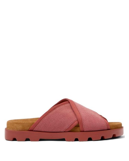 Camper Red Brutus Chunky Cross-strap Sandals
