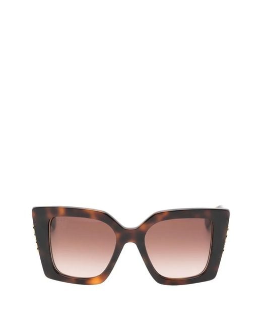 Gucci Pink Logo-Detail Square-Frame Sunglasses