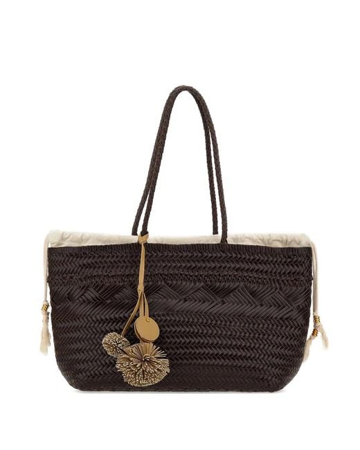 Gianni Chiarini Black Large Paloma Woven Tassel-Detail Shoulder Bag