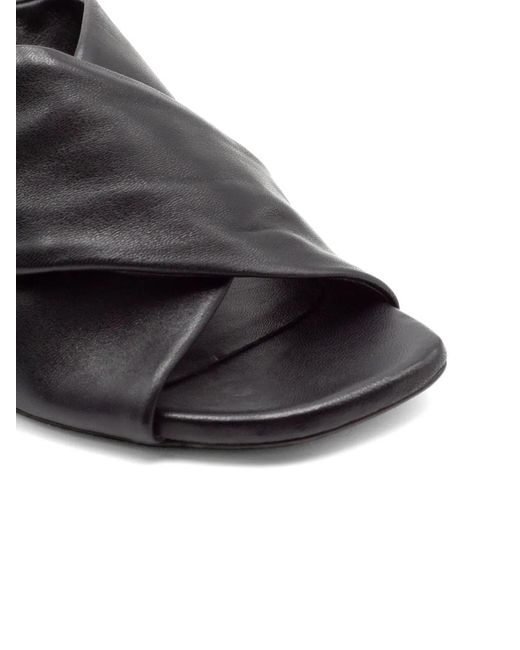 Julie Dee Black Crisscross-Strap Sandals