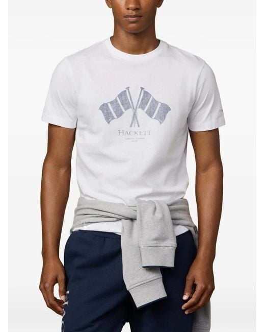 Hackett White London Rowing Club Print T-Shirt for men