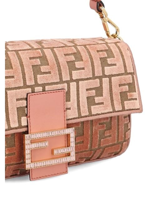 Fendi Medium Baguette Schoudertas Met Ff-Jacquard in het Brown