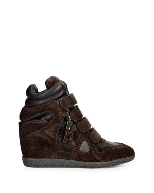 Nokwol Brown Eden Touch-Strap Wedge Sneakers