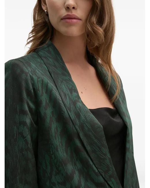 La Petite Francaise Green Vaporeuse Printed Blazer
