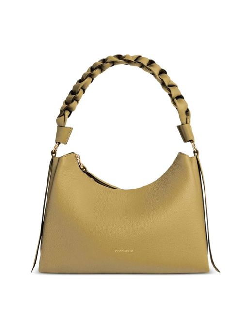 Coccinelle Metallic Small Boheme Braided-Handle Shoulder Bag
