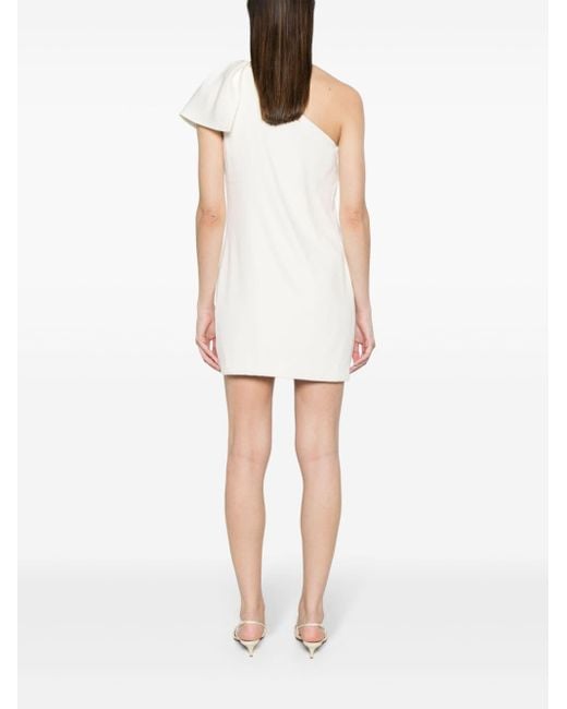 Roland Mouret White Crepe One-shoulder Mini Dress
