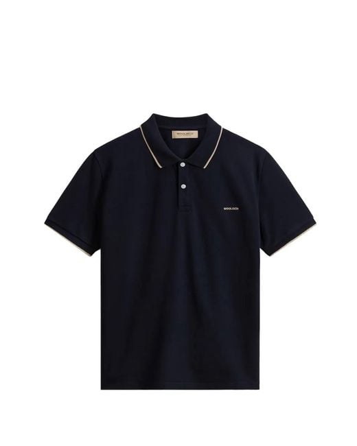 Woolrich Blue Monterey Logo-Embroidered Polo Shirt for men