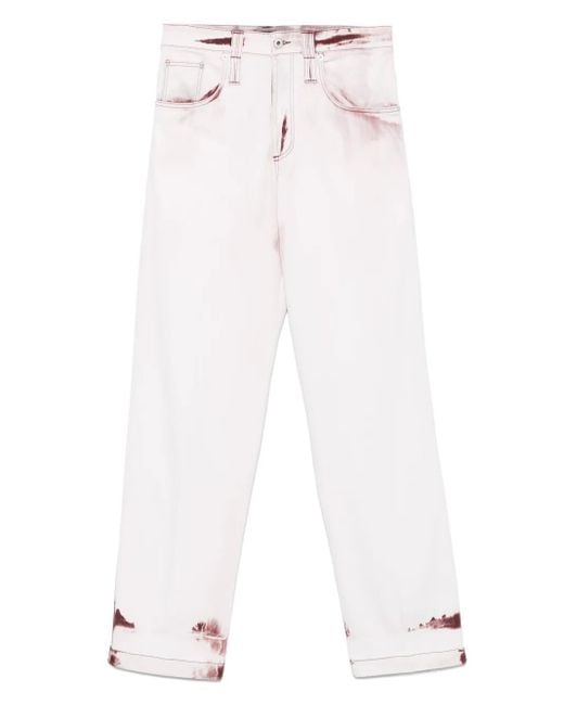 FEDERICO CINA White Bleached-Effect Trousers