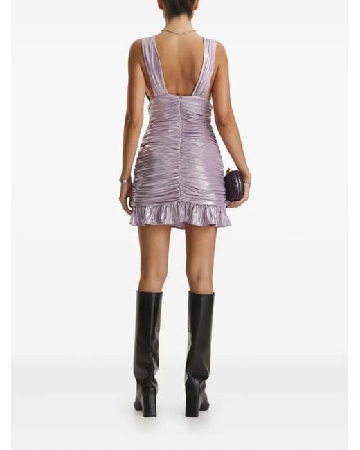 CuAnna Purple Afrodita Ruffled Mini Dress