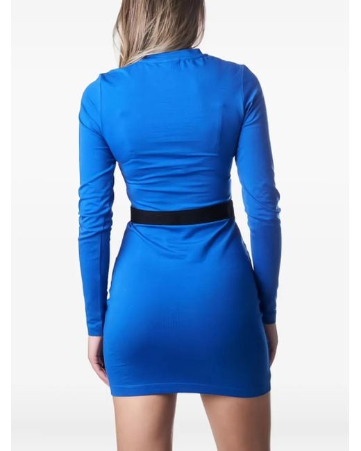 Karl Lagerfeld Blue Long-Sleeve Mini Dress