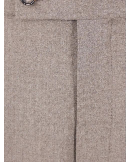 Caruso Gray Wool Trousers for men