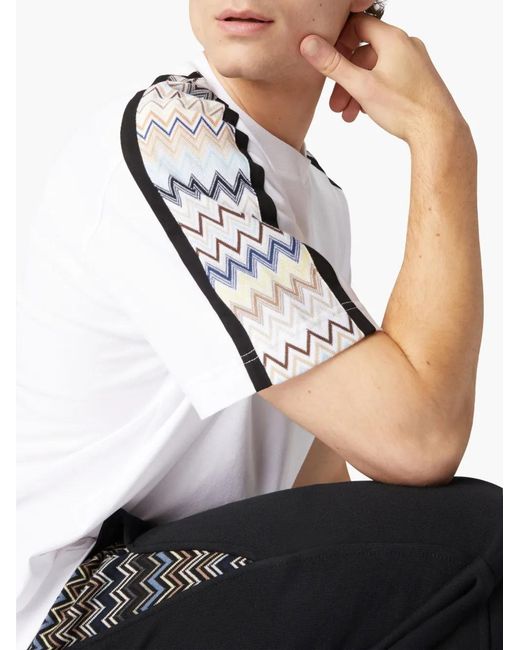 Missoni T-Shirt Mit Zickzackmuster in White für Herren
