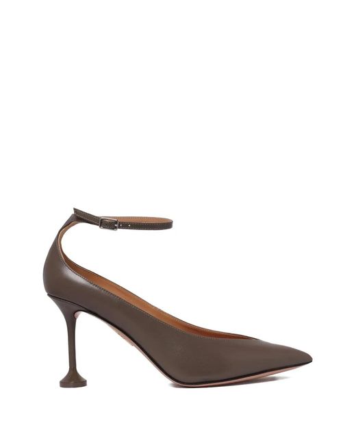 Aquazzura White Le Noir Ankle-Strap Pumps