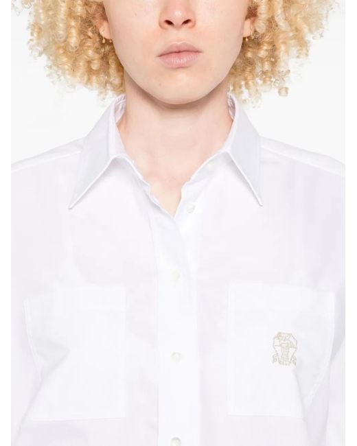 Brunello Cucinelli White Cotton Shirt