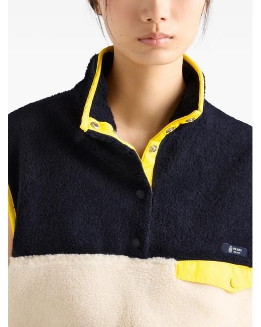 Prada Black Half-Button Fleece Vest
