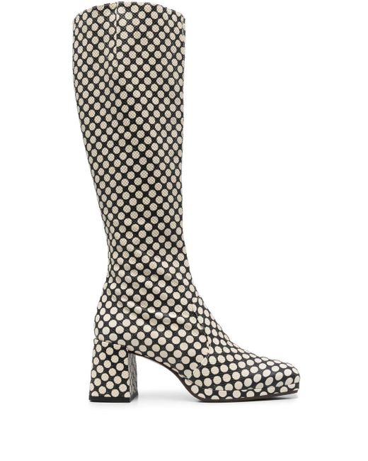 Chie Mihara Polka-dot Leather Boots in Black | Lyst Canada