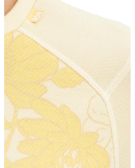 Helly Hansen Gelaagde Top Met Ronde Hals En Bloemenprint in het Yellow