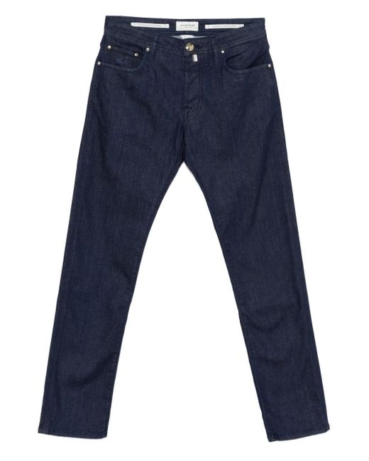 Jacob Cohen Blue Embroidered Detail Slim-Fit Jeans for men