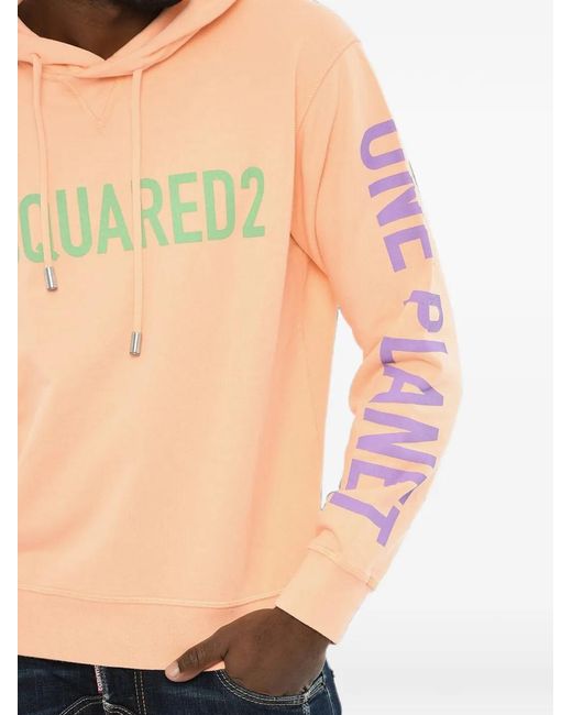 DSquared² Blue One Life Cool Logo-Print Hoodie for men
