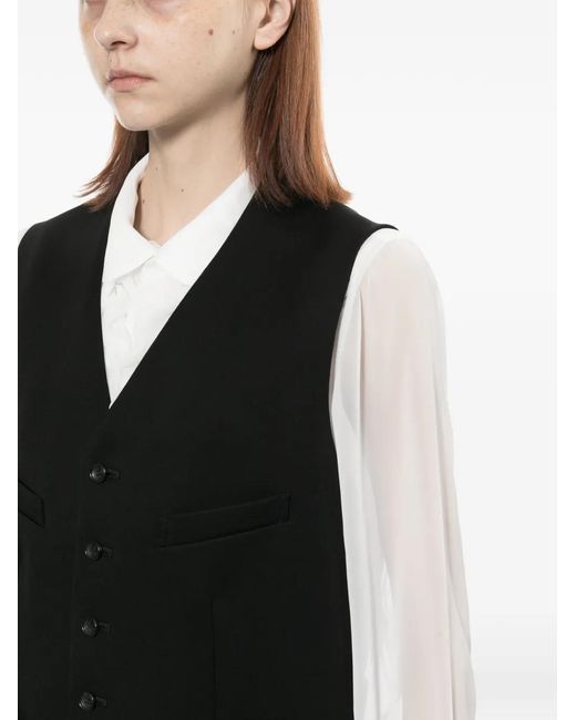Comme des Garçons Black Button Vest Coat