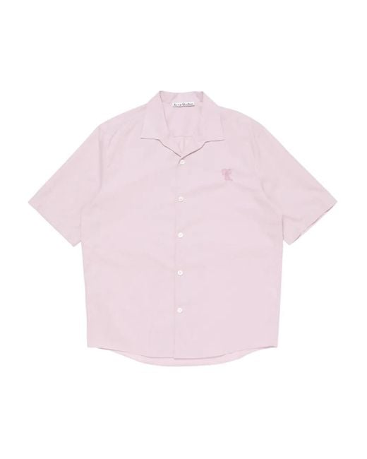 Acne Pink Embroidered-Bow Shirt for men