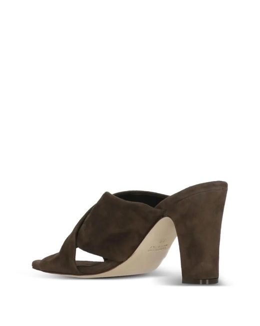 Julie Dee Brown Suede Crossover Sandals