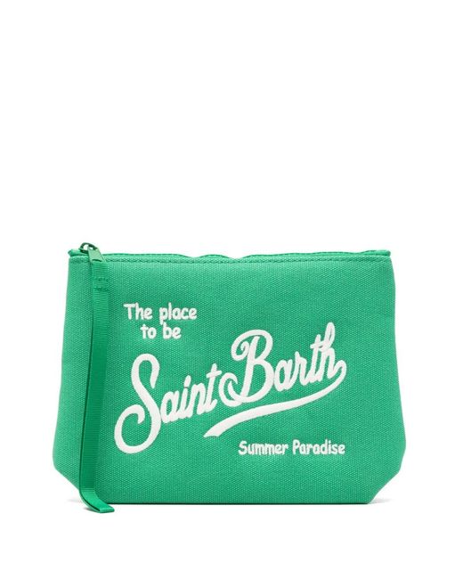 Mc2 Saint Barth Green Aline Zip-Fastening Clutch Bag