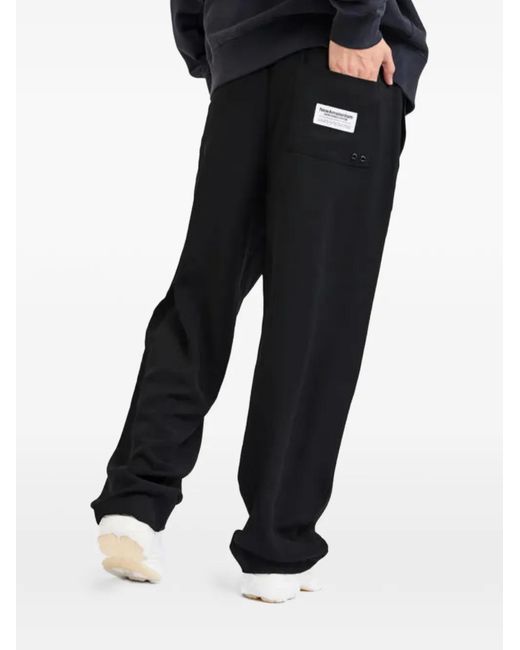 New Amsterdam Black Drawstring Track Pants for men