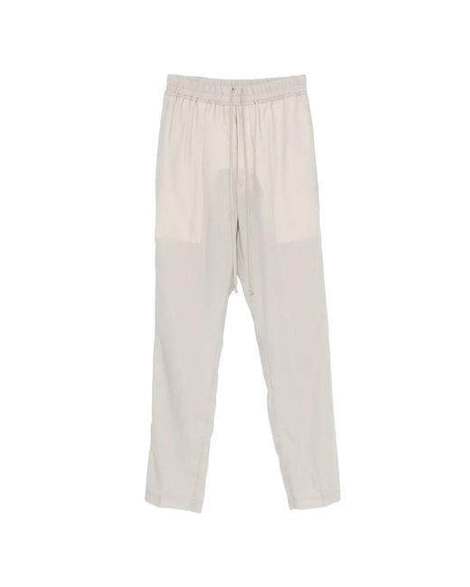 Rick Owens Men's White Drawstring Pants