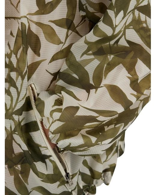 Herno Natural Foliage-Print Drawstring Jacket