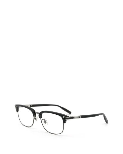 Montblanc White Rectangle-Frame Glasses for men