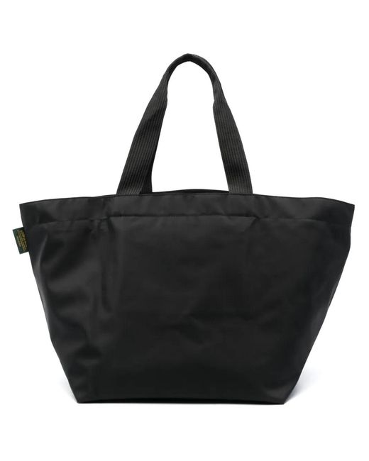 Herve Chapelier Black Logo-Patch Tote Bag