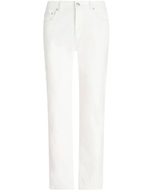 Jeans dritti con motivo jacquard di Etro in White da Uomo