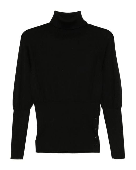 Simone Rocha Getailleerde Top Met Hoge Hals in het Black