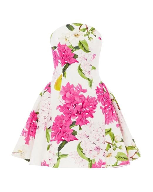 LEO LIN Pink Reese Floral-print Mini Dress
