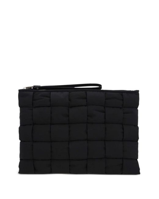 Bottega Veneta Black Intrecciato Padded Clutch Bag for men